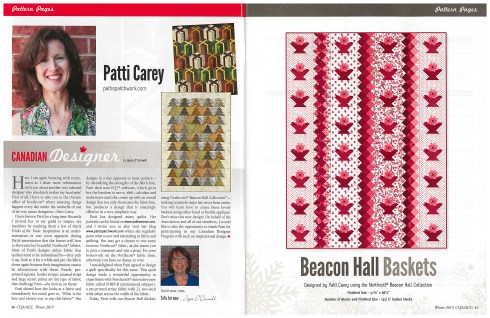 Article in the Winter 2015 issue of The Canadian Quilter