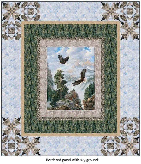 Bordered panel with sky ground