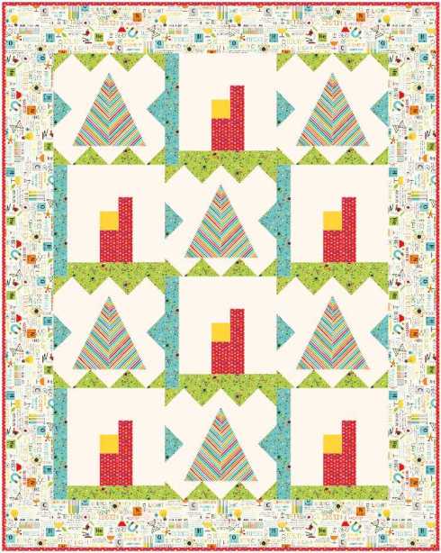 Quilt #5 - teepee &amp; apartment with cream ground &amp; non-stripe border