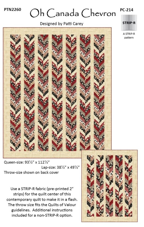 PC214 Oh Canada Chevron pattern using the STRIP-R fabric