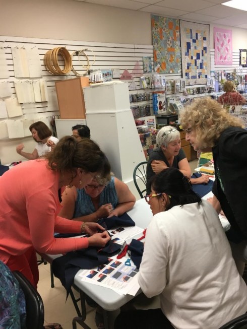 sashiko class June 2018 at SS&Q Barrie