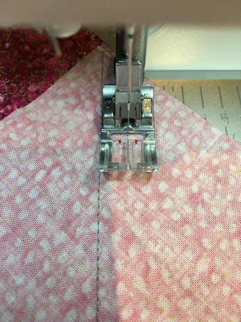 sewing the foot width away from previous line
