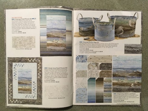 Keepsake Quilting page 2-3 with Panel Pizzazz Option #3 and Brenda's bags