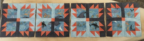 outer corner Bear Paw blocks