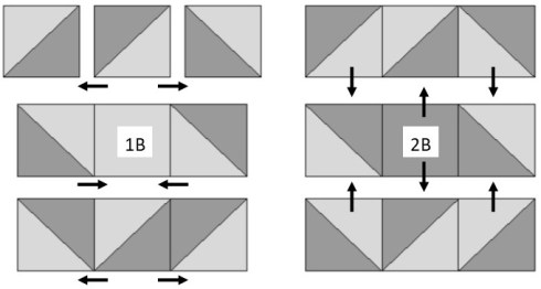 Press in the direction of the arrows for flat seams in your friendship star block