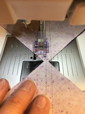 Sew 1/4" each side of the line