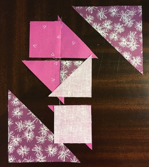 Flip the pieces in Column 3 onto the pieces in Column 2