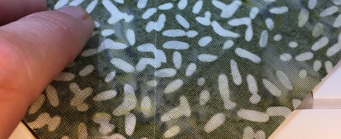 The scored line shows up well on busy fabrics