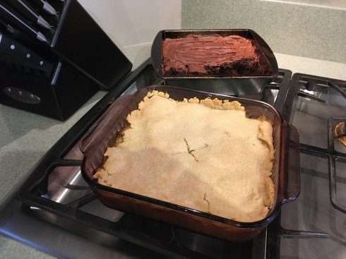 Last night's dinner - turkey pot pie and chocolate brownies - yum!