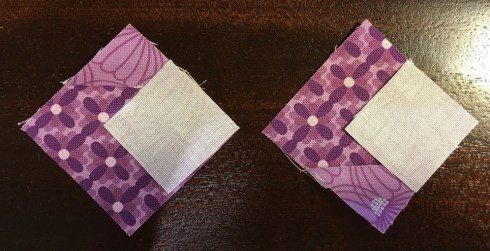 The unit on the left is harder to sew than the unit on the right