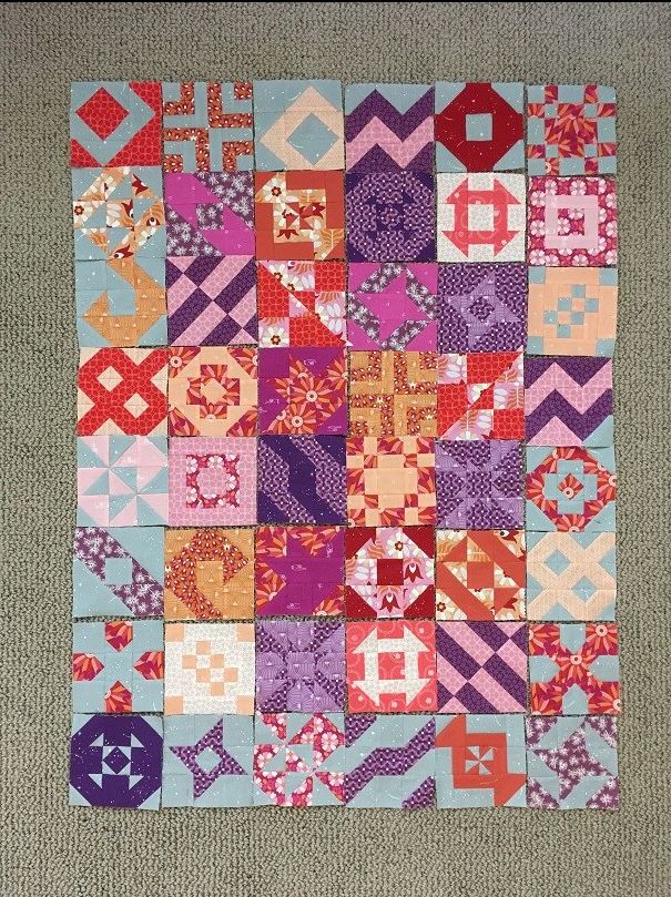 My FIGO blocks are arranged in 8 rows of 6