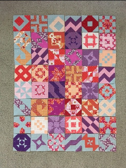 My FIGO blocks are arranged in 8 rows of 6