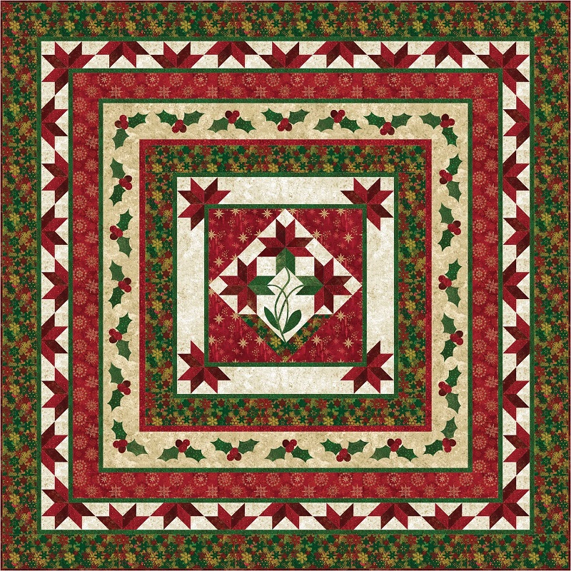 PC144 Poinsettia Medallion (includes wall and queen-size)