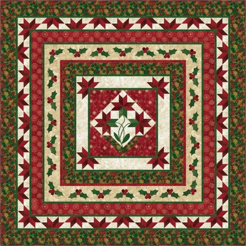 PC144 Poinsettia Medallion (includes wall and queen-size)