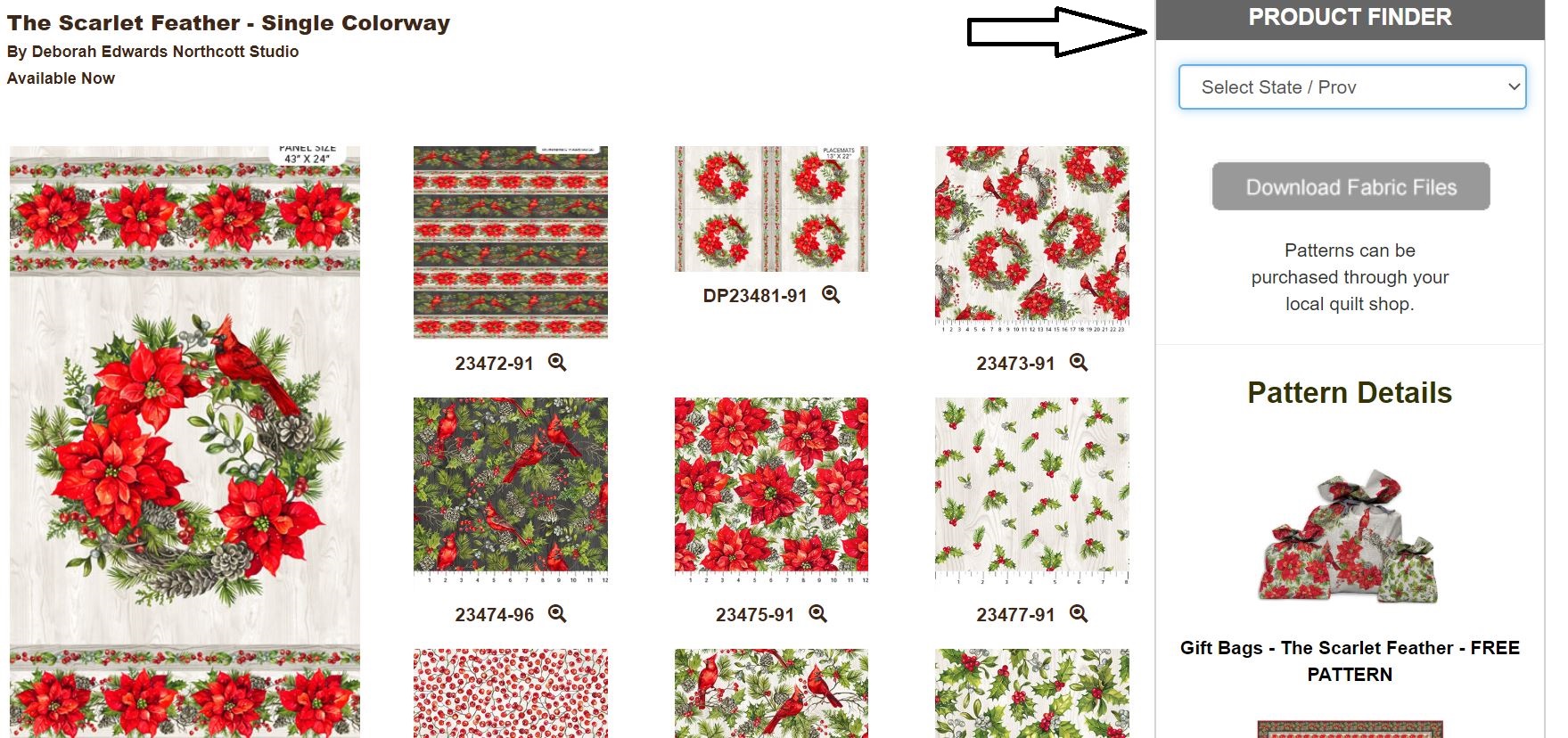 Click on the Product Finder tab