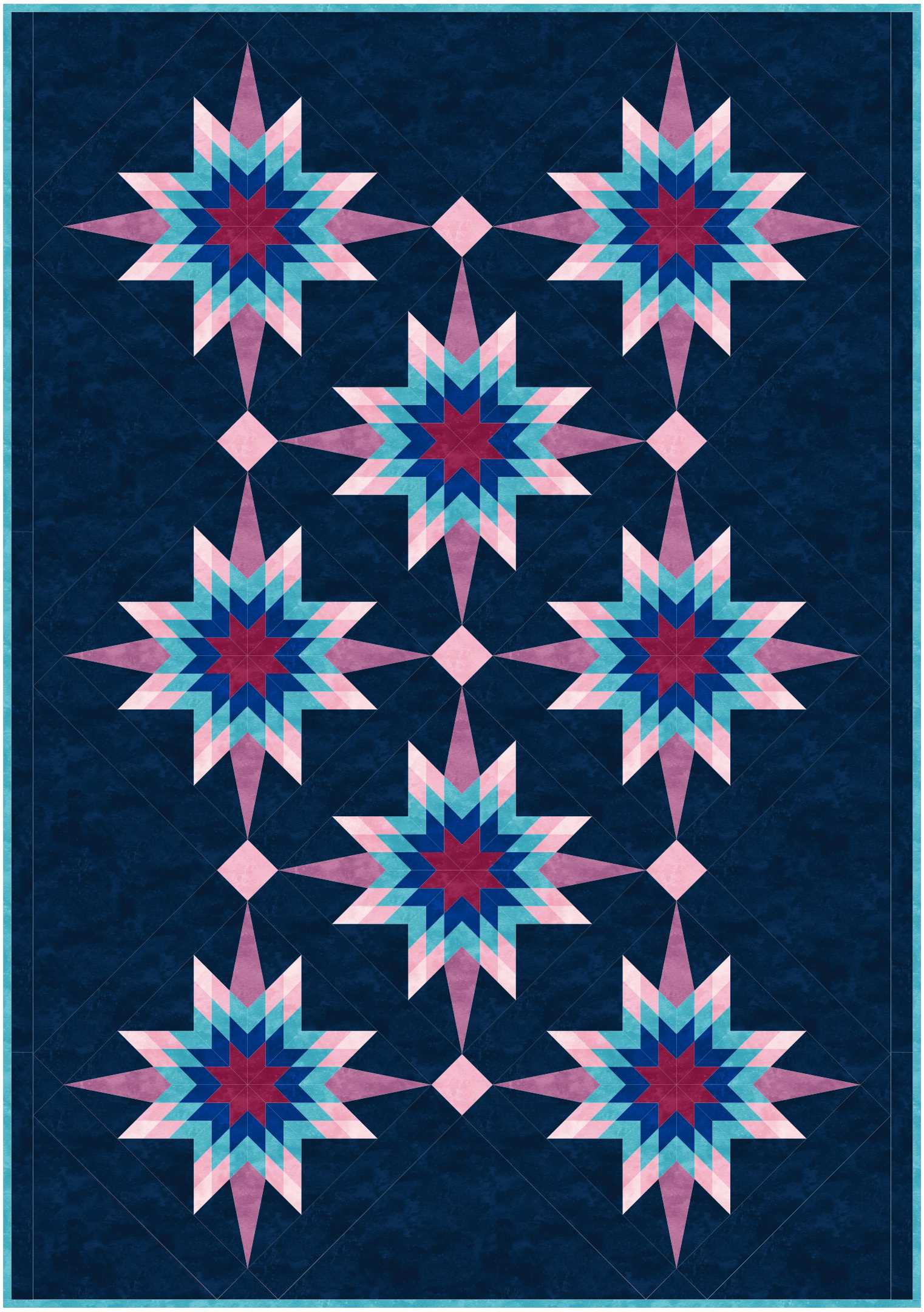 Starlight throw quilt 42" x 60"