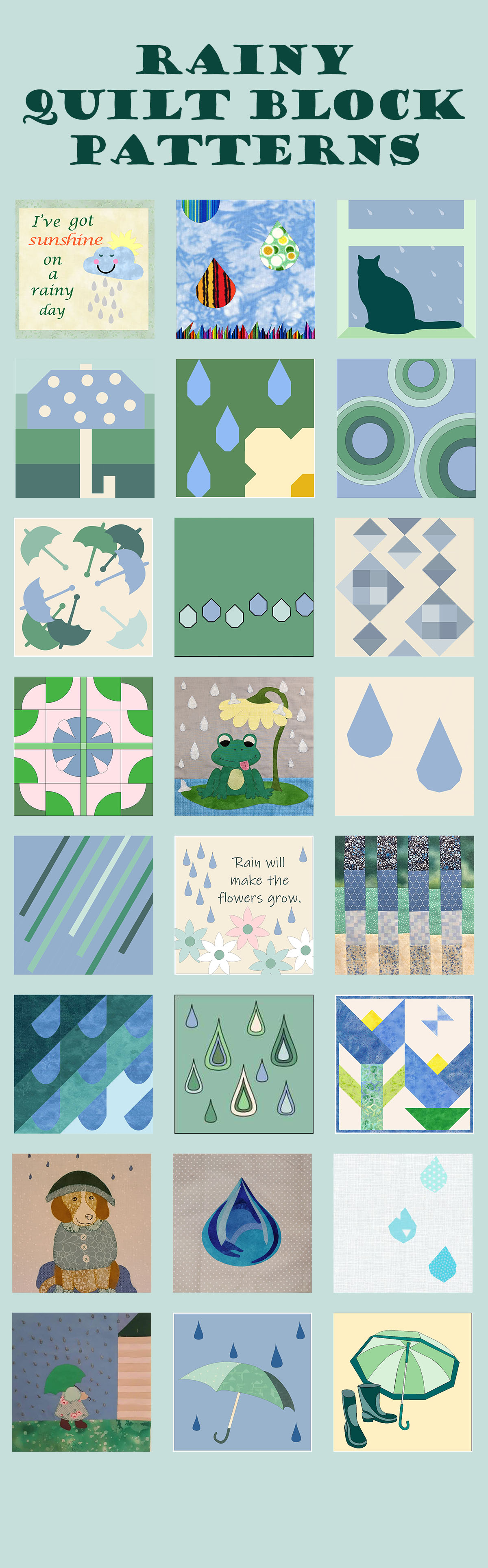 Quilt Block Mania Rainy block patterns