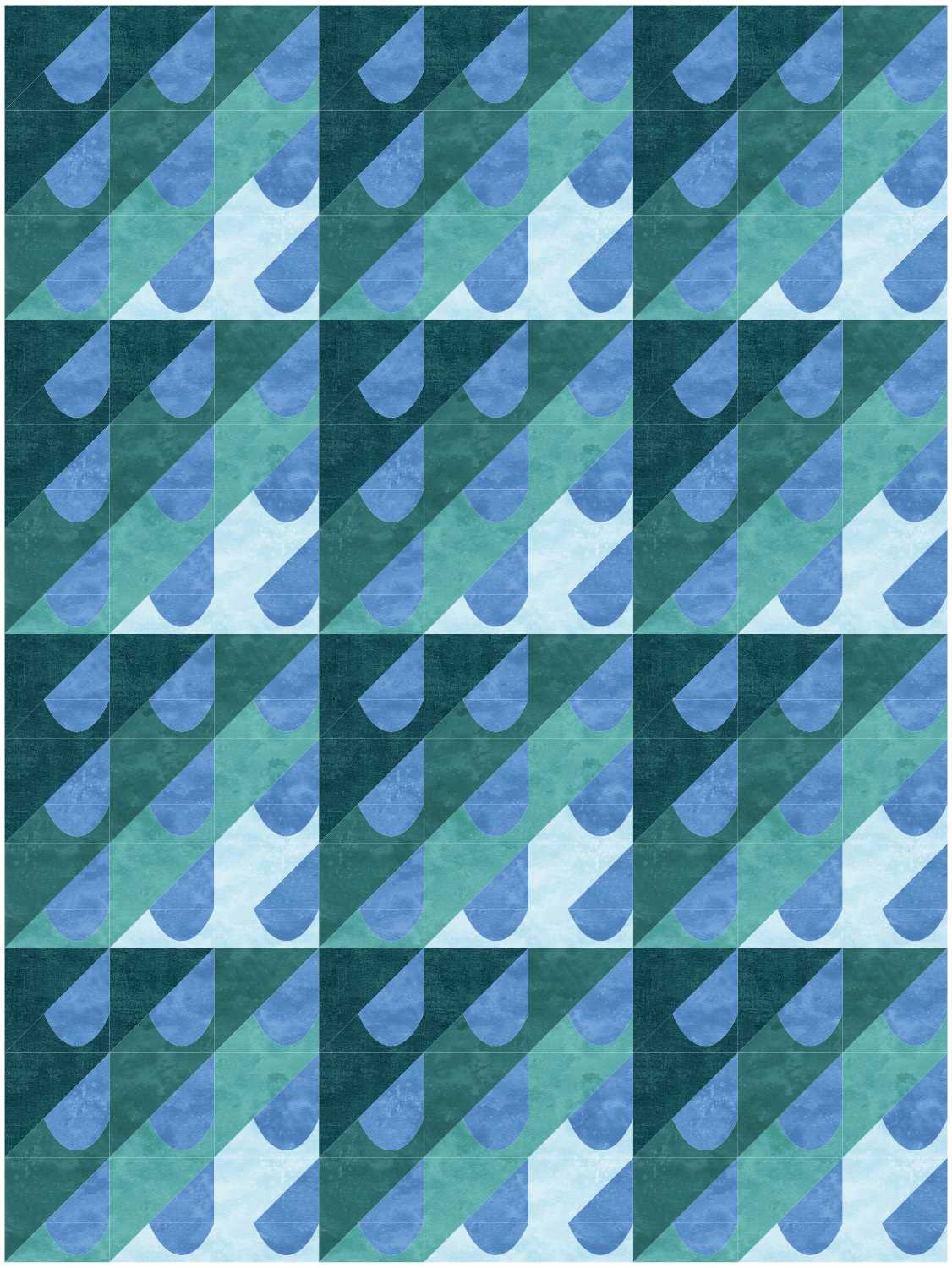 Straight-set quilt layout with 12 blocks