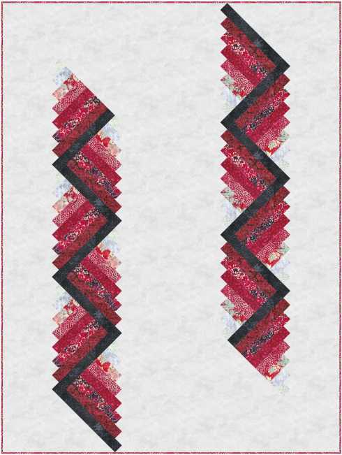 A modern throw quilt using my Graduating Steps block pattern