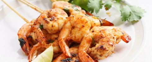 Honey, Ginger, Lime and Rum-glazed Shrimp