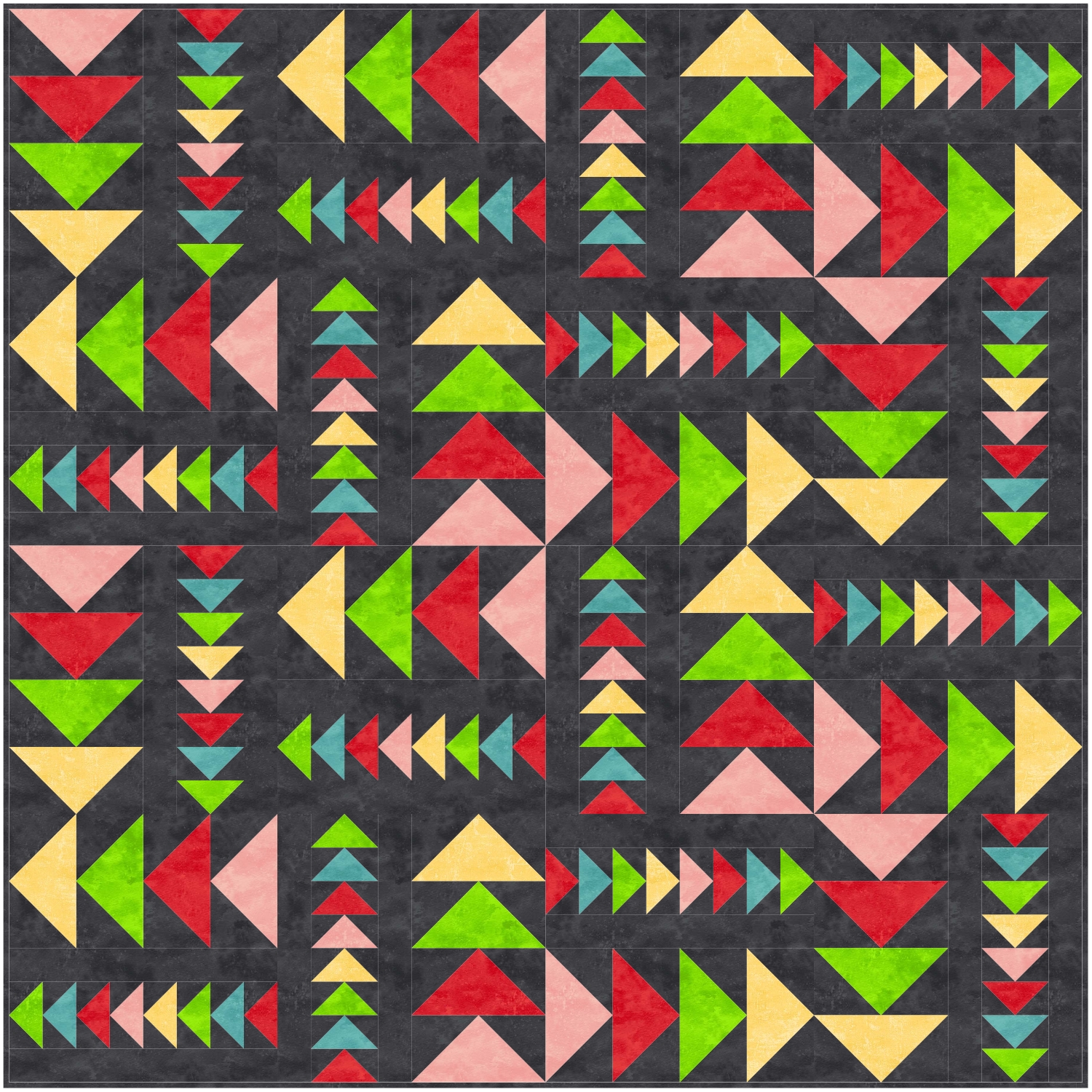 Combine 16 Migration blocks for a cool lap quilt