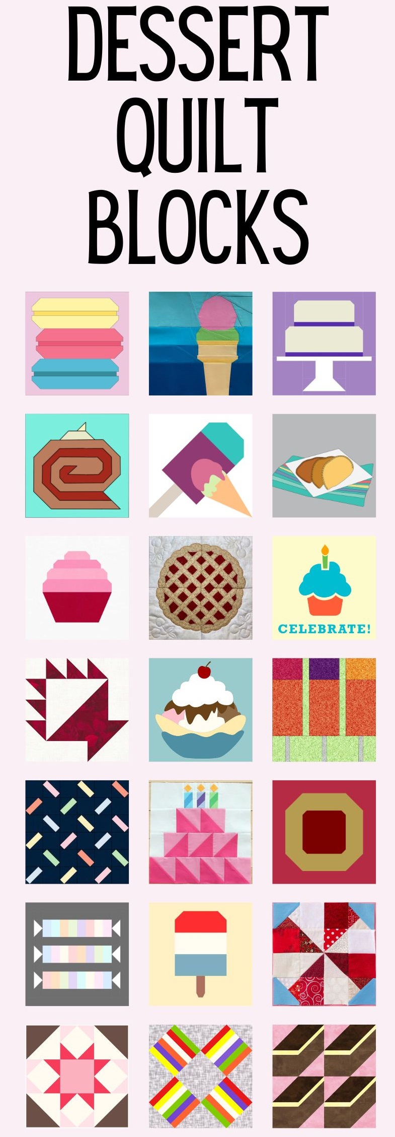 1 - Dessert Quilt Blocks Pinnable image