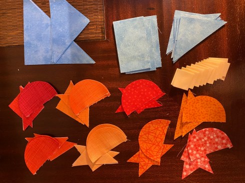 My Crocuses test pieces are cut and ready to go