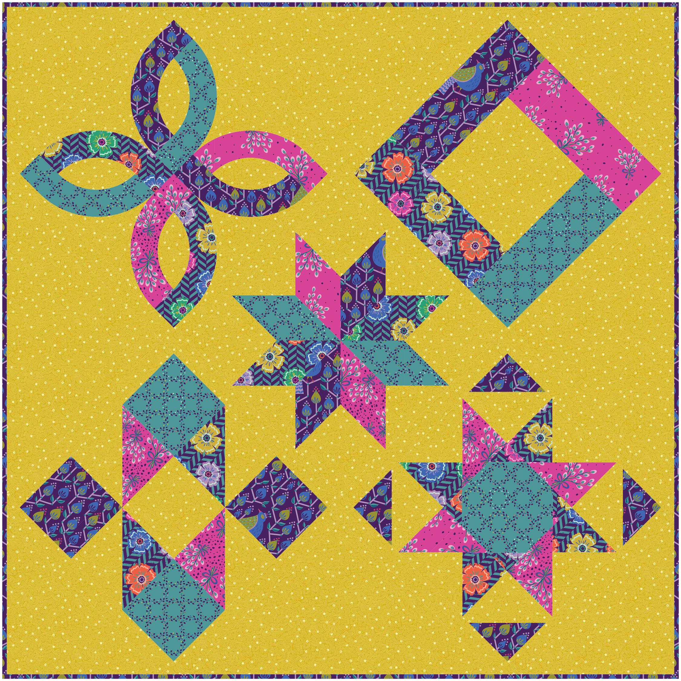 Skill-building Sampler wall quilt