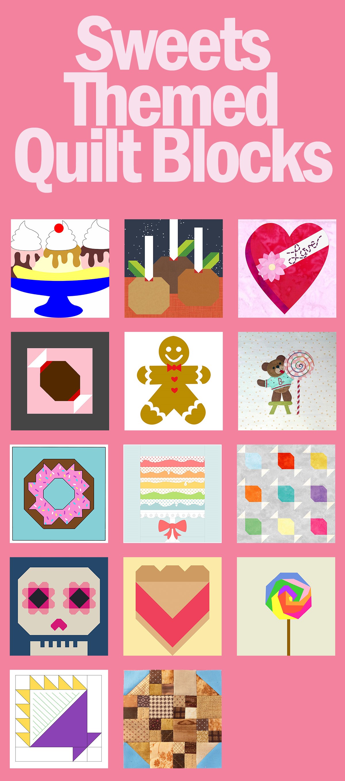 Sweets Themed Quilt Blocks banner