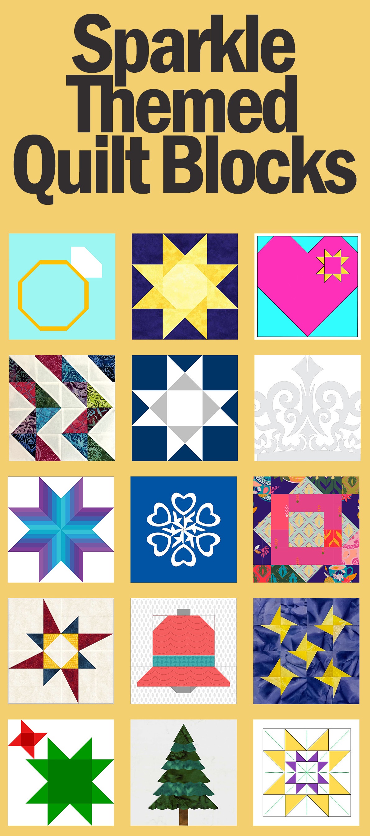 December Sparkle Quilt Block Images
